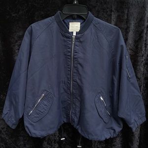 Silence + Noise Urban Outfitters Navy Crop Jacket